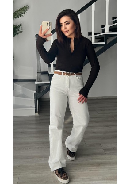 Beyaz Straight Jean modelleri