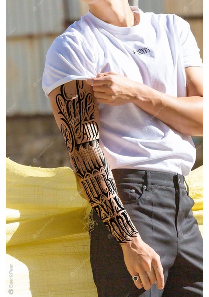 Yazılı Kol Kaplama Geçici Dövme Tattoo