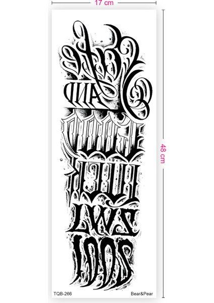 Yazılı Kol Kaplama Geçici Dövme Tattoo modelleri