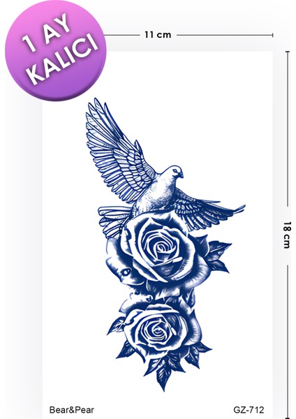 1 Ay Kalıcı Tattoo Gerçek Dövme Görünümlü Unisex Dövme