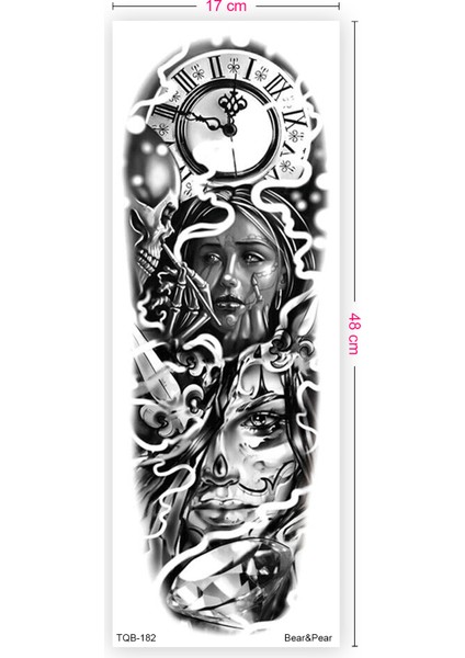 Kadın ve Elmas Kol Kaplama Geçici Dövme Tattoo modelleri