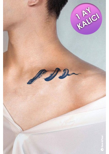 1 Ay Kalıcı Tattoo Köprücük Kemiği Dövmesi Yılan Tattoo