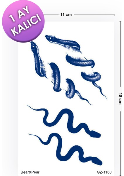 1 Ay Kalıcı Tattoo Köprücük Kemiği Dövmesi Yılan Tattoo fiyatları