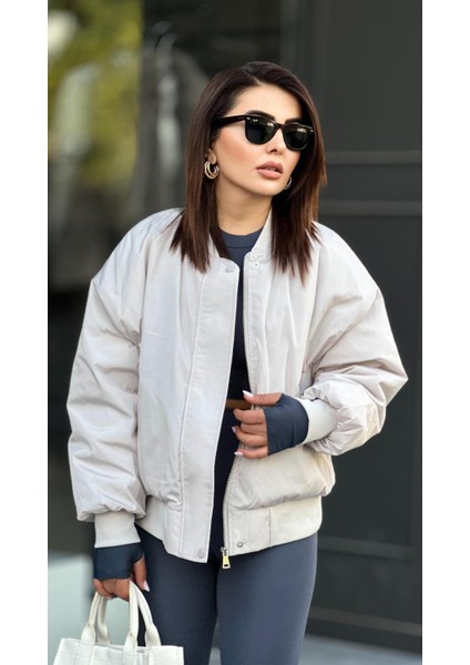 Açık Gri Bomber Ceket-Mont indirimleri