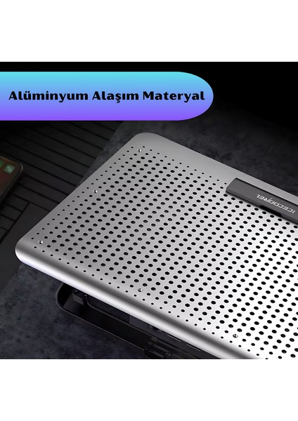 Alüminyum Icecrool 7 Kademeli Hız Ayarlı Ergonomik Stand Notebook Soğutucu