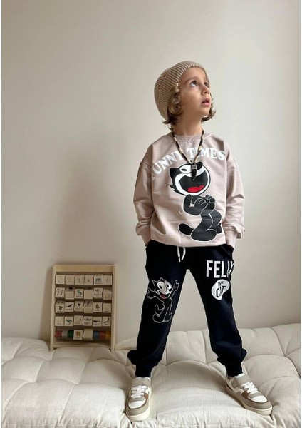 Erkek Çocuk 2 Iplik Alt Üst Eşofman Takımı Vizon 1666 fırsatları