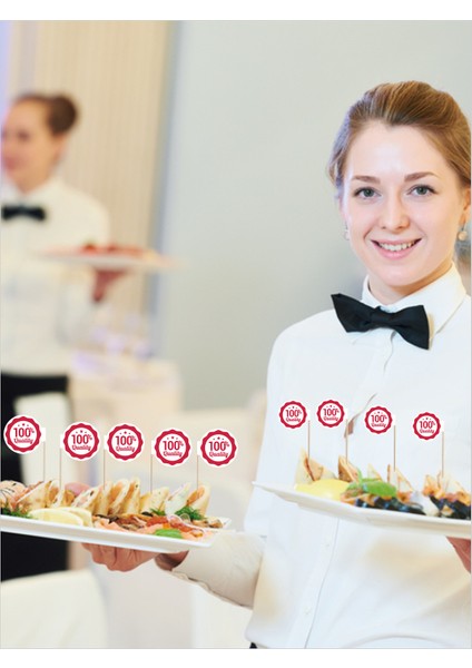 %100 Quality Yazılı Ikramlık, Sunumluk, Pasta ve Tatlı Üstü, Çay ve Kahve Yanı, Özel Gün, Davet, Etkinlik ve Organizasyonlarınızda Sağlıklı Yemekler Için Özel Içerikli Bayrak Kürdan