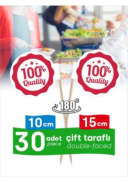 %100 Quality Yazılı Ikramlık, Sunumluk, Pasta ve Tatlı Üstü, Çay ve Kahve Yanı, Özel Gün, Davet, Etkinlik ve Organizasyonlarınızda Sağlıklı Yemekler Için Özel Içerikli Bayrak Kürdan fiyatları