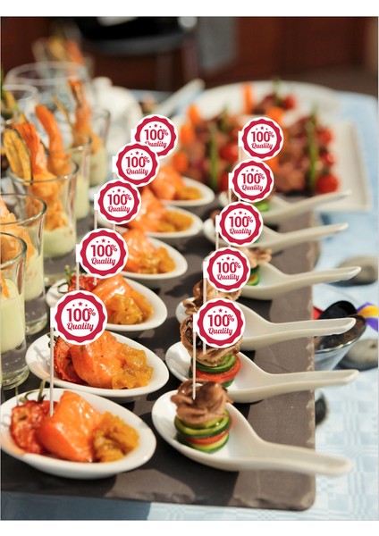 %100 Quality Yazılı Ikramlık, Sunumluk, Pasta ve Tatlı Üstü, Çay ve Kahve Yanı, Özel Gün, Davet, Etkinlik ve Organizasyonlarınızda Sağlıklı Yemekler Için Özel Içerikli Bayrak Kürdan fırsatları