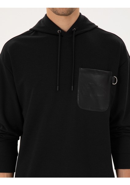 Erkek Siyah Comfort Fit Sweatshirt 50290615-VR046