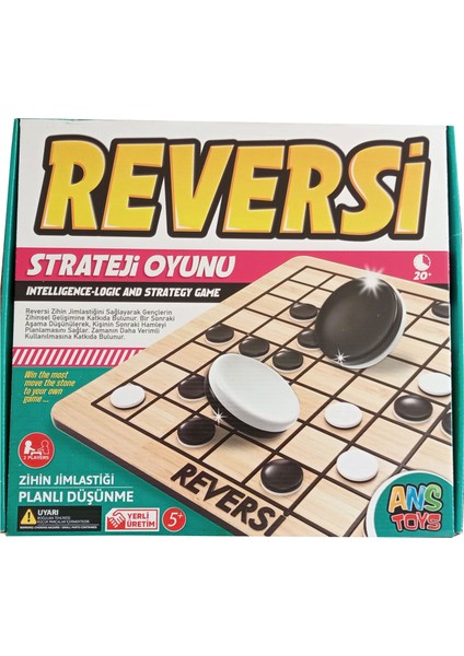 Reversi Ahşap Orta Boy Strateji Aile Zeka ve Eğlence Oyunu