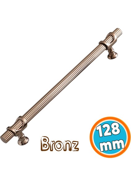 Metal Kulp 128 mm-12.8 cm Mobilya Çekmece Dolap Kapak Mutfak Dolabı Kulpları Bronz