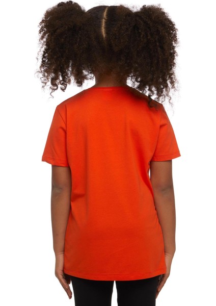Turuncu Basic Unisex Çocuk Sıfır Yaka Kısa Kollu Tişört modelleri