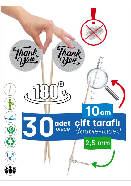 Thank You Yazılı Ikramlık, Sunumluk, Pasta ve Tatlı Üstü, Çay ve Kahve Yanı, Özel Gün, Davet, Etkinlik ve Organizasyonlar Için Ingilizce Teşekkür Ederim Yazılı Bayrak Kürdan fiyatları