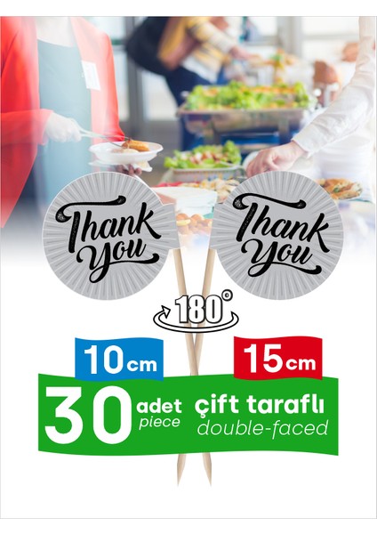 Thank You Yazılı Ikramlık, Sunumluk, Pasta ve Tatlı Üstü, Çay ve Kahve Yanı, Özel Gün, Davet, Etkinlik ve Organizasyonlar Için Ingilizce Teşekkür Ederim Yazılı Bayrak Kürdan fiyatları