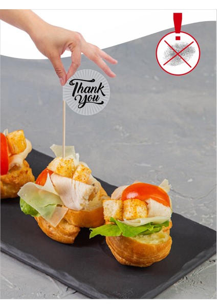 Thank You Yazılı Ikramlık, Sunumluk, Pasta ve Tatlı Üstü, Çay ve Kahve Yanı, Özel Gün, Davet, Etkinlik ve Organizasyonlar Için Ingilizce Teşekkür Ederim Yazılı Bayrak Kürdan modelleri