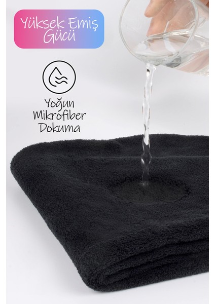 2li Set Mikrofiber Saç Havlusu Plaj Deniz Havuz Bonesi Banyo Saç Kurutma Baş Havlusu Krem-Turkuaz