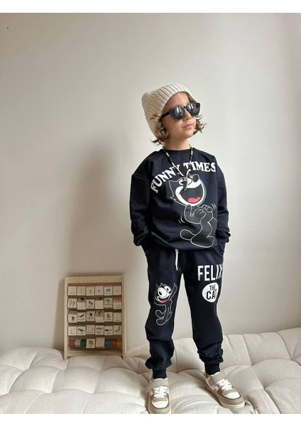 Erkek Çocuk 2 Iplik Alt Üst Eşofman Takımı Lacivert 1666 indirimleri