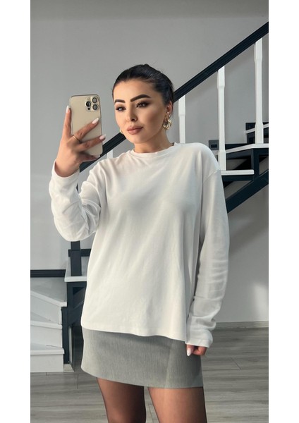 Beyaz Tok Dokulu Basic Bluz modelleri