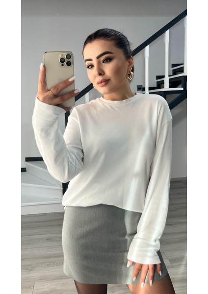 Beyaz Tok Dokulu Basic Bluz fırsatları