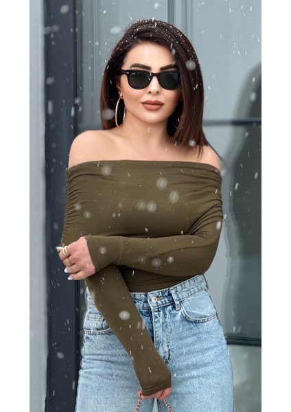 Haki Madonna Yaka Bluz fırsatları