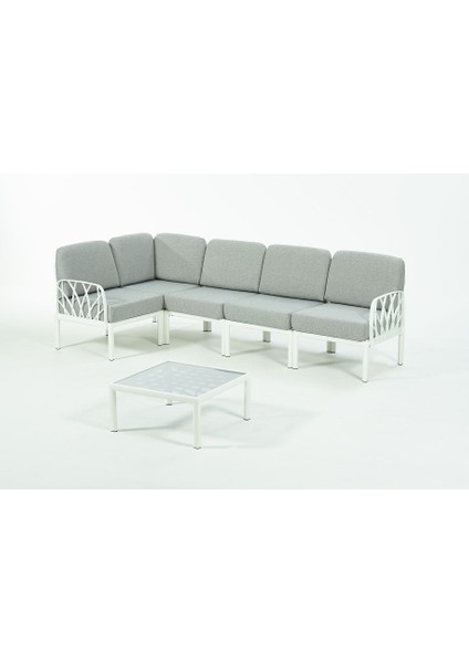 Garda Sofa Set L Köşe + Sehpa Gri Minderli