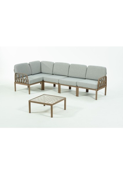 Garda Sofa Set L Köşe + Sehpa Gri Minderli