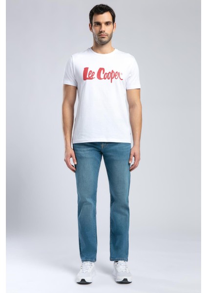 Londonlogo Erkek O Yaka T-Shirt Beyaz-K