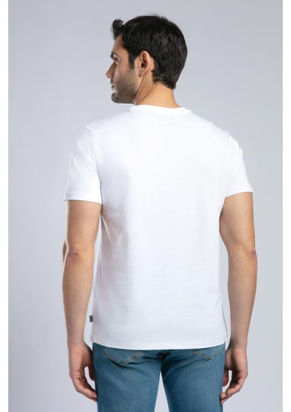Londonlogo Erkek O Yaka T-Shirt Beyaz-K modelleri