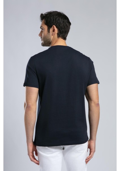 Vincent Erkek O Yaka T-Shirt Lacivert modelleri