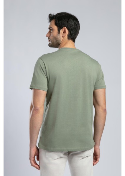 Vincent Erkek O Yaka T-Shirt Haki modelleri