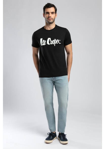 Londonlogo Erkek O Yaka T-Shirt Siyah