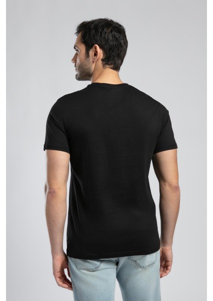Londonlogo Erkek O Yaka T-Shirt Siyah modelleri