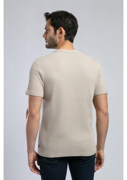Conroy Erkek O Yaka T-Shirt Bej modelleri
