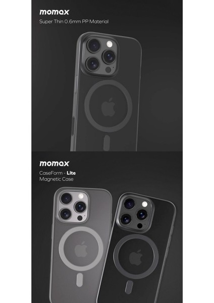 Lite Caseform Magnetic Case iPhone 16 Plus Transparent Black