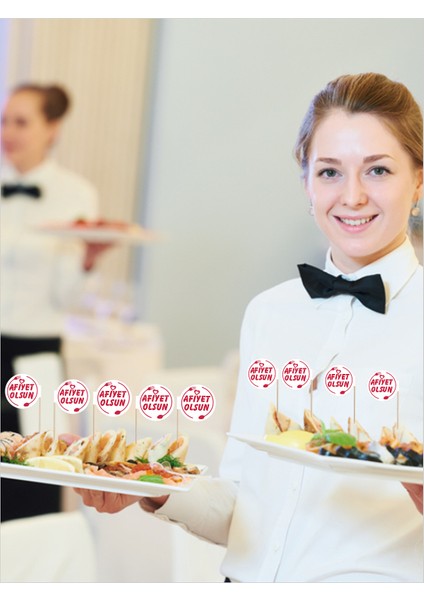 Afiyet Olsun Yazılı Ikramlık, Sunumluk, Pasta ve Tatlı Üstü, Çay ve Kahve Yanı, Özel Gün, Davet, Etkinlik ve Organizasyonlar Için Bayrak Kürdan