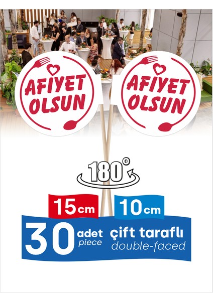 Afiyet Olsun Yazılı Ikramlık, Sunumluk, Pasta ve Tatlı Üstü, Çay ve Kahve Yanı, Özel Gün, Davet, Etkinlik ve Organizasyonlar Için Bayrak Kürdan