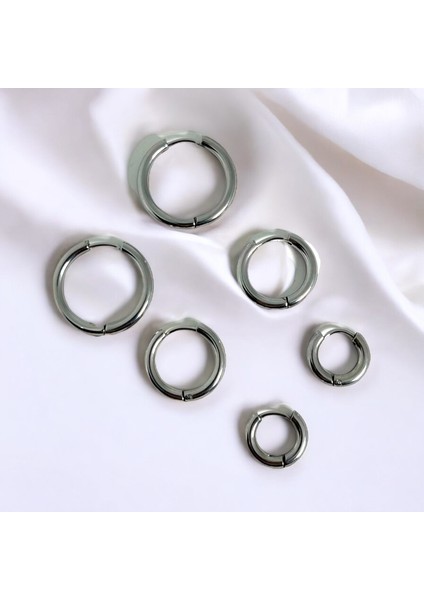 Halka Model Çoklu Kararmaz Üç Çift Çelik Küpe Set fiyatları