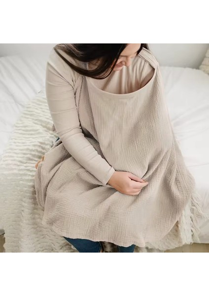 Emzirme Önlüğü 4 Kat Müslin Kumaş, Çok Amaçlı Emzirme Örtüsü, Puset Örtüsü %100 Organik Pamuk