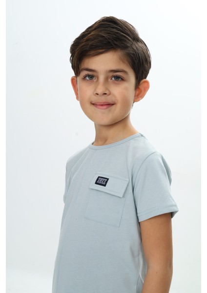 Erkek Çocuk Fırça Desenli Yazı Baskılı Şortlu Takım indirimleri