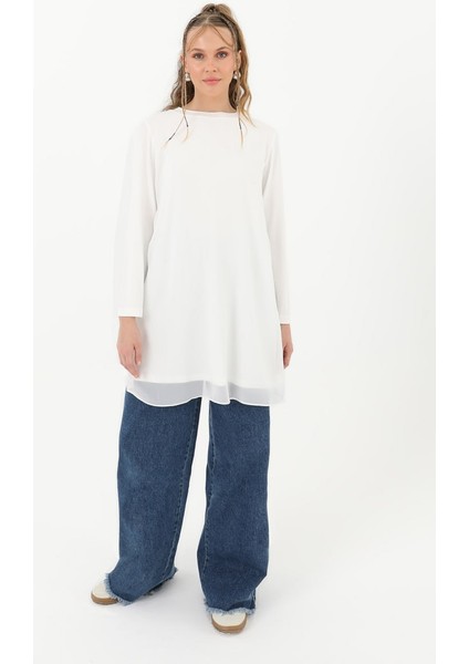 10269 Puane Uzun Kollu Penye Dışı Şifon Kumaş Içlik