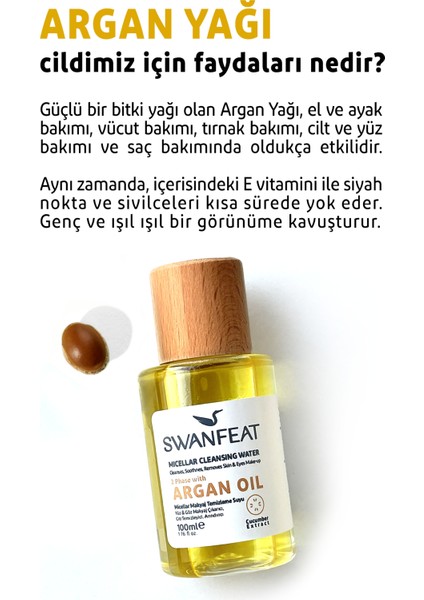 Çift Fazlı Argan Yağlı Yüz ve Göz Micellar Makyaj Temizleme Suyu