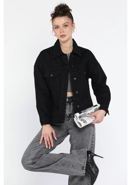 Kadın Oversize Jean Kot Ceket