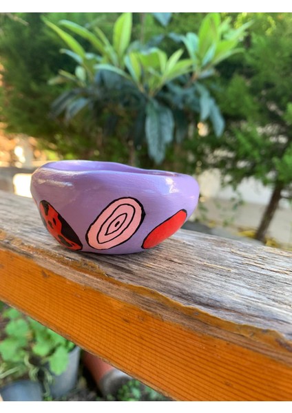 El Yapımı Seramik Mumluk Desenli Boho Tasarım Dekoratif Kase