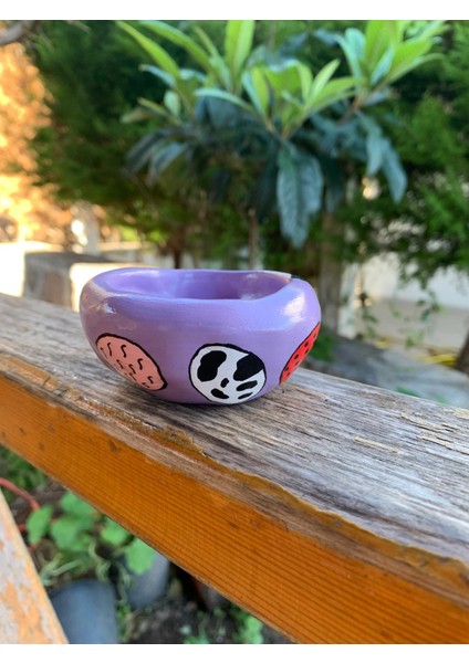 El Yapımı Seramik Mumluk Desenli Boho Tasarım Dekoratif Kase