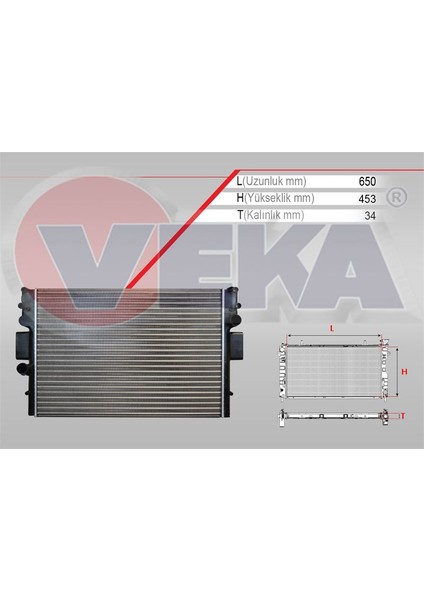 VEKA-16-1834 - Su Radyatoru Mekanık Iveco Daıly Iv (35C) 3.0 D M-T Ac+/- 2006-2011