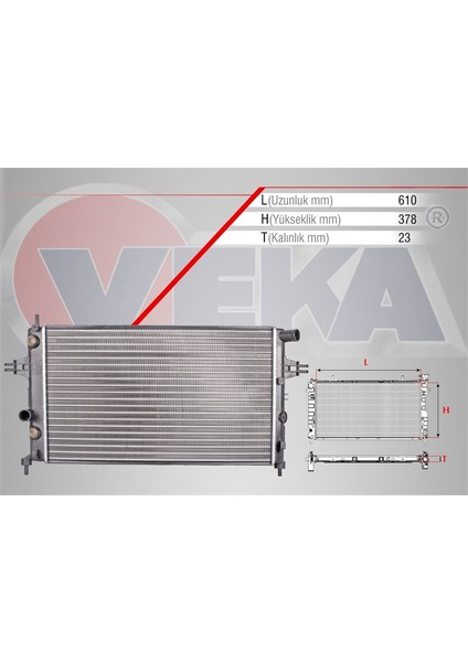 VEKA-16-3213 - Su Radyatoru Mekanık Opel Astra G (F69) 1.4 16V A-T Ac+/- 1998-2005