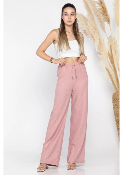 Kadın Bel Lastikli Bol Paça Pantolon P-00012454