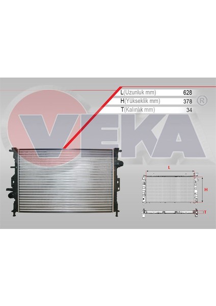VEKA-16-4508 - Su Radyatoru Mekanık Ford Focus Iıı 2.0 Tdcı A-T Ac+/- 2011-2015
