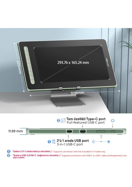 Artist 13 2nd Generation Grafik Ekran Tablet Yeşil